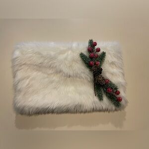White Arm Muff with Holly Detail